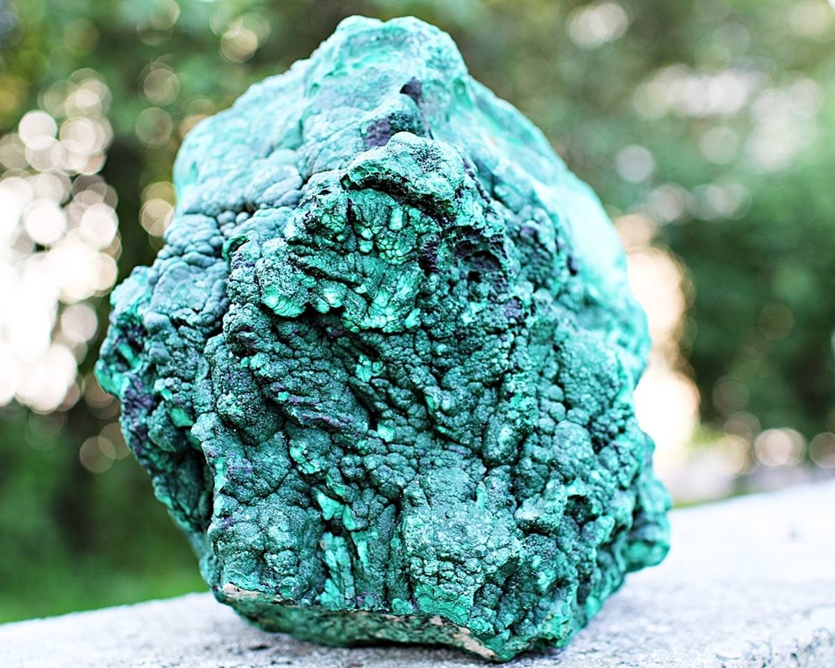 Malakitt, 7,76 kg, dekorativ, Kongo