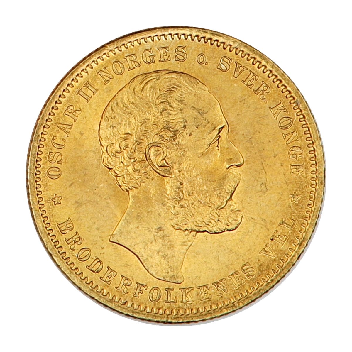 Norge, 20 kroner 1875, 8,06 g rent gull