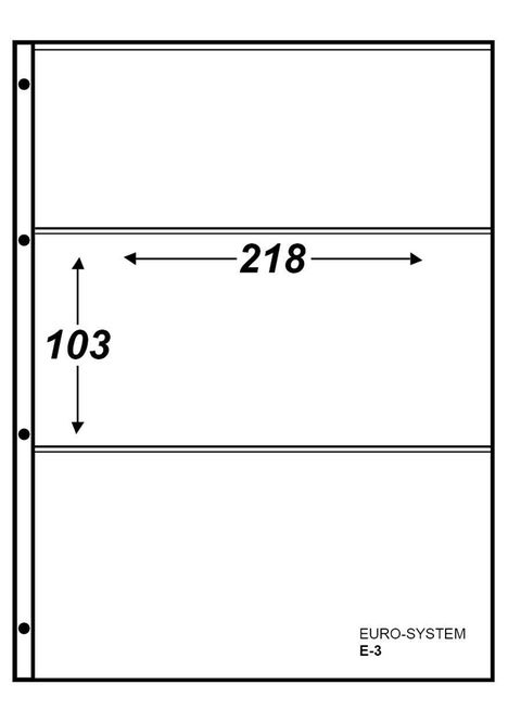 Hovedbilde 3 lommer albumark, 10 stk, Eurosystem