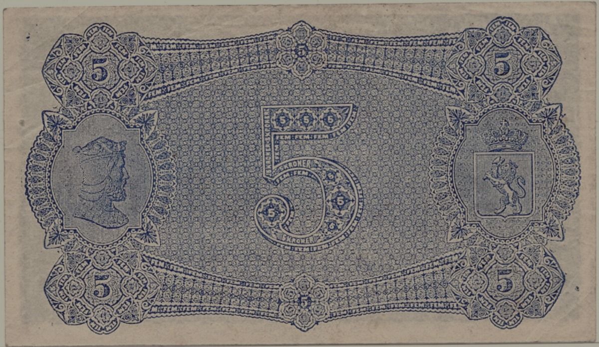 5 kroner 1877, fargefrisk, nydelig kvalitet, god 1+
