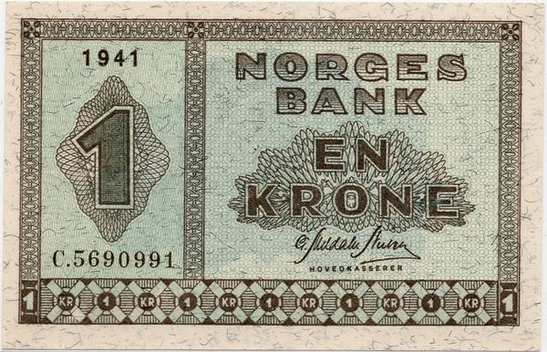 Hovedbilde 1 krone 1941 C, kv. 01+