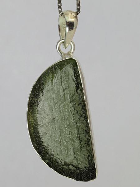 Hovedbilde Moldavitt fra Chlum, Tsjekkia, sølvanheng, 4,36 gram