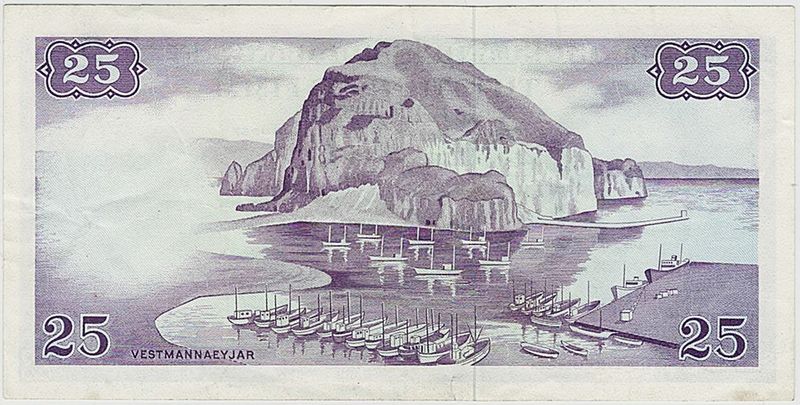 Island, 25 kr 1957, P39a