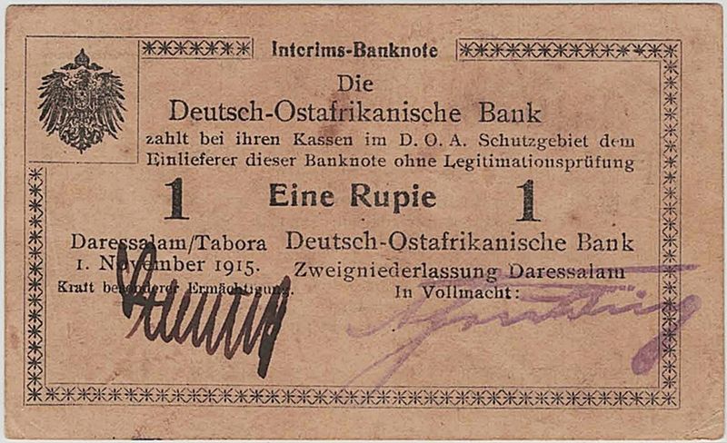 Tysk Østafrika, 1 rupie 1915