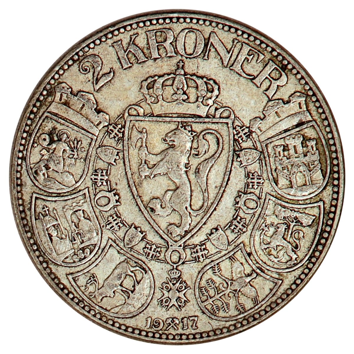 2 kroner 1917, kv. 1/1+