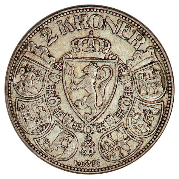 Hovedbilde 2 kroner 1917, kv. 1/1+
