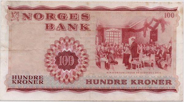 Hovedbilde Norge, 100 kroner 1966