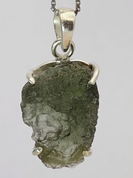 Hovedbilde Moldavitt fra Chlum, Tsjekkia, sølvanheng, 4,63 gram