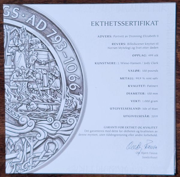 Hovedbilde Isle of Man, Vikings, 1 kg sølv