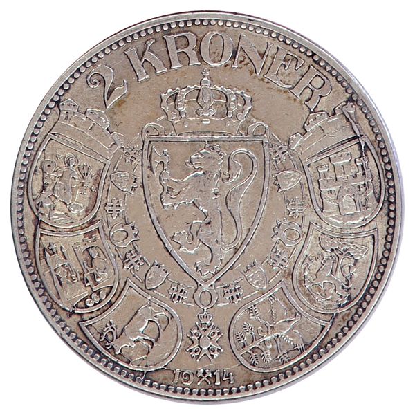 Hovedbilde 2 kroner 1914 Kv. 1+