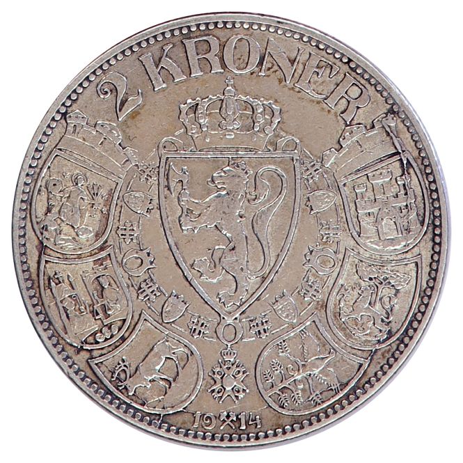 Hovedbilde 2 kroner 1914 Kv. 1+