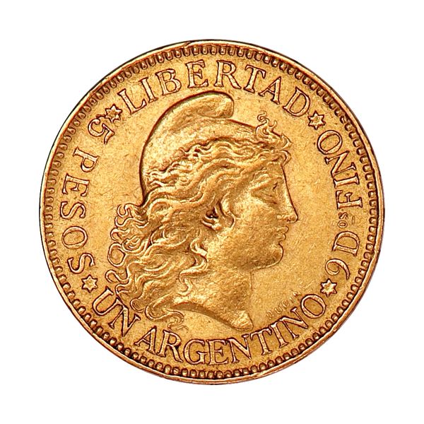 Hovedbilde Argentina, 5 pesos 1888, 7,25 g gull