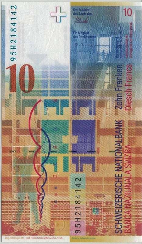 Sveits, 10 franken 1995