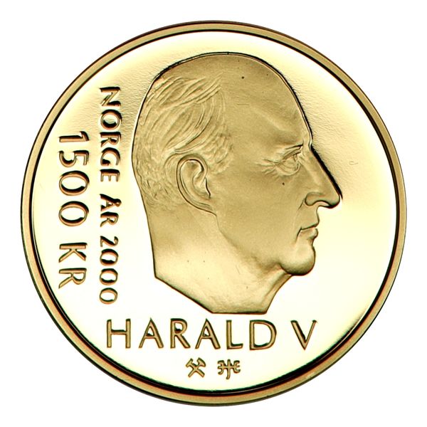 Hovedbilde FORHÅNDSSALG, SPOT +5%: Millenniumsmynten: 1500 kr 2000, 15,55 g rent gull, proof