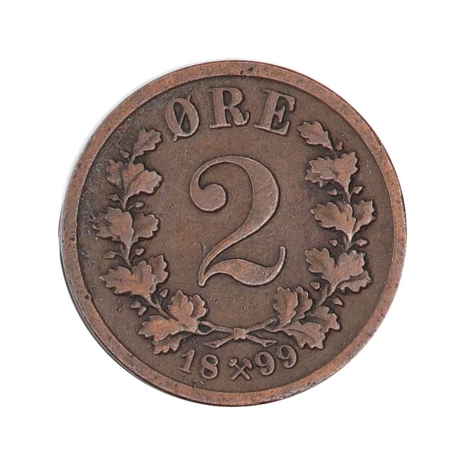 Hovedbilde Unionstidens 2 øre, utgitt 1876-1902