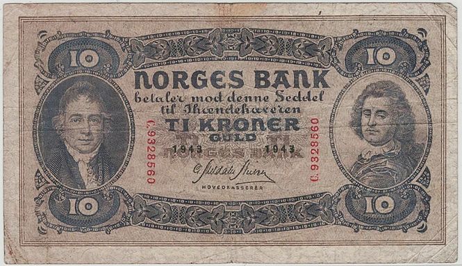 Hovedbilde 10 kroner 1943 C, kv. 1-