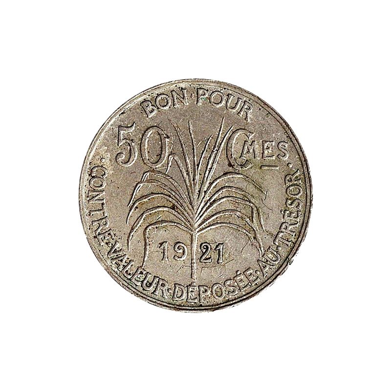Guadeloupe, 50 cent 1921