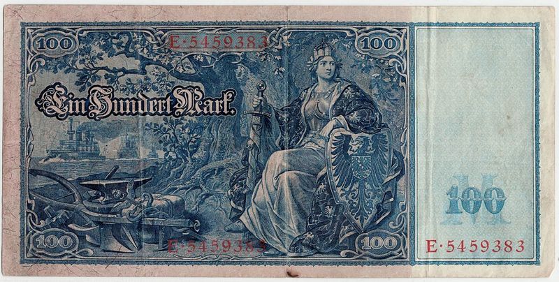 Tyskland, 100 mark 1910, panserskip