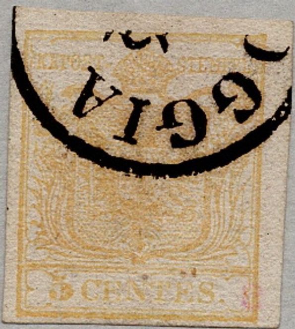 Hovedbilde Lombardia-Venezia, 5 centisimi 1850, stemplet