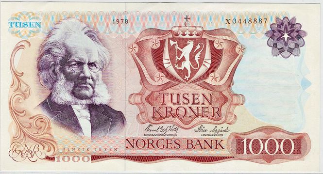 Hovedbilde 1000 kroner 1978 X, erstatningsseddel