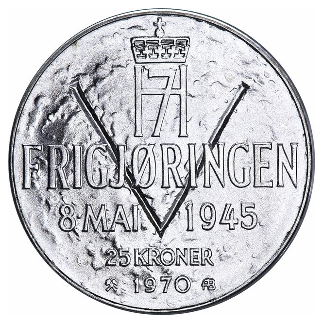 Hovedbilde SPOT +2%, 20 x 25 kroner 1970 (507,4 g rent sølv)