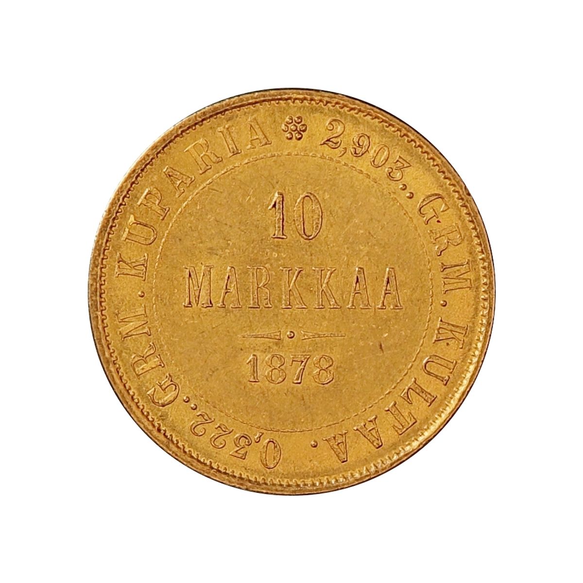 Finland, 10 markaa 1878