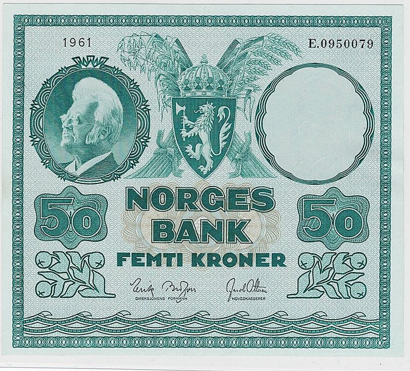 50 kroner 1961 E, kv. 0/01