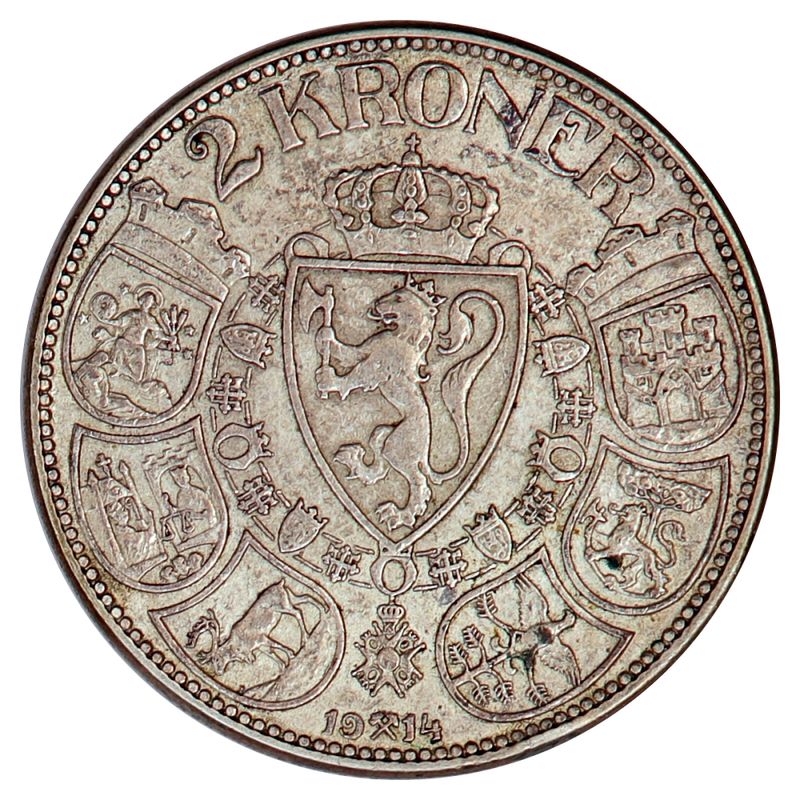 2 kroner 1914, kv. 1+