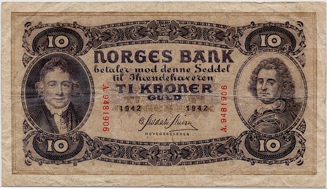 Hovedbilde 10 kroner 1942 A, kv. 1-