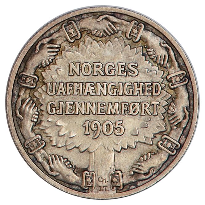 Hovedbilde 2 kroner 1906, unionsoppløsningen