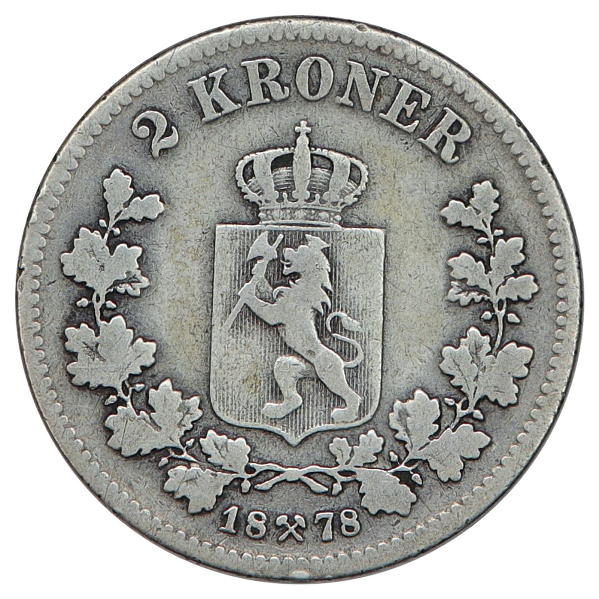 2 kroner 1878 Kv. 1-