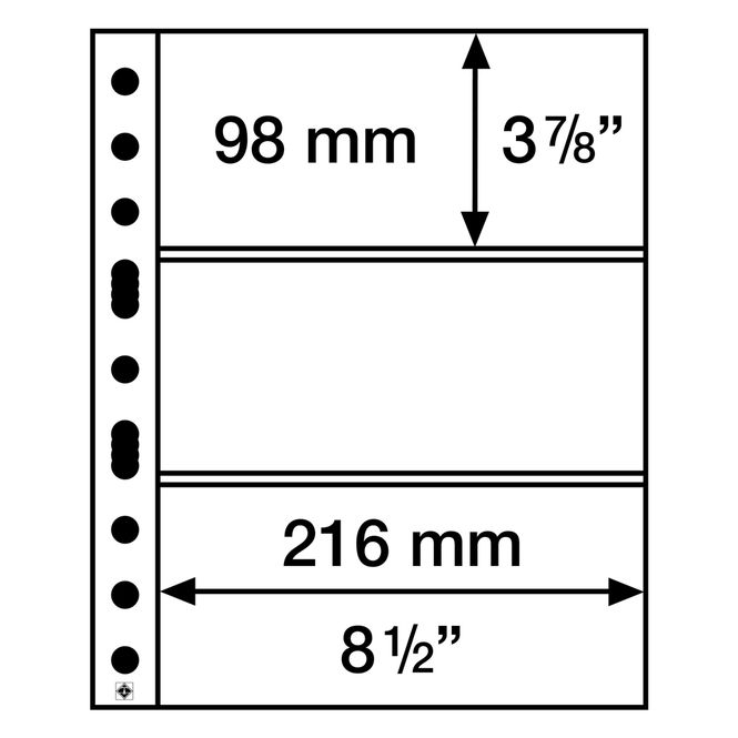 Hovedbilde 3 lommer albumark, 5 stk, Grande Classic