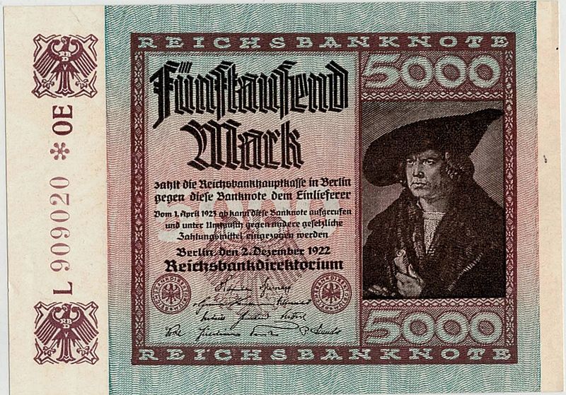 Tyskland, 5000 mark 1922, usirkulert