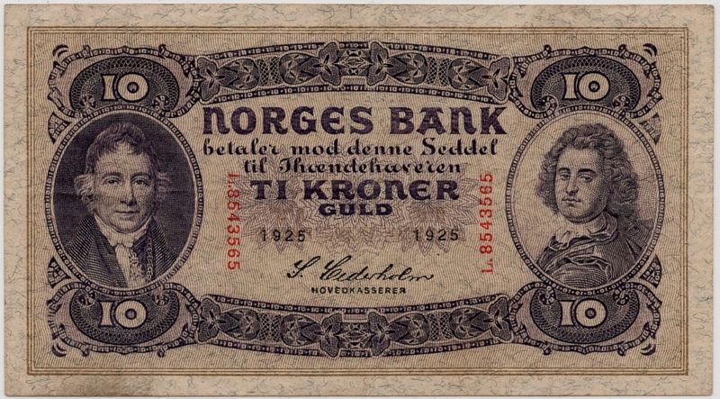 Norge, 10 kroner 1925, S-seddel