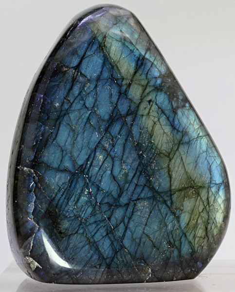 Hovedbilde Labradoritt/spektrolitt, helslipt (labradorite, spectrolite)