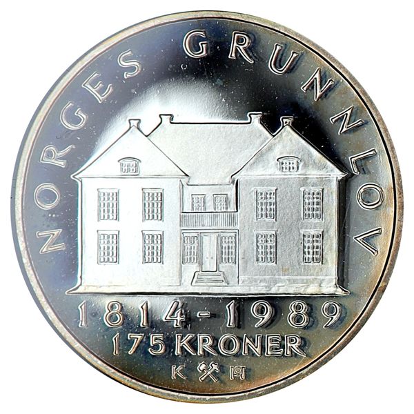 Hovedbilde Grunnlovsjubileet 175 kroner 1989 Speilglans