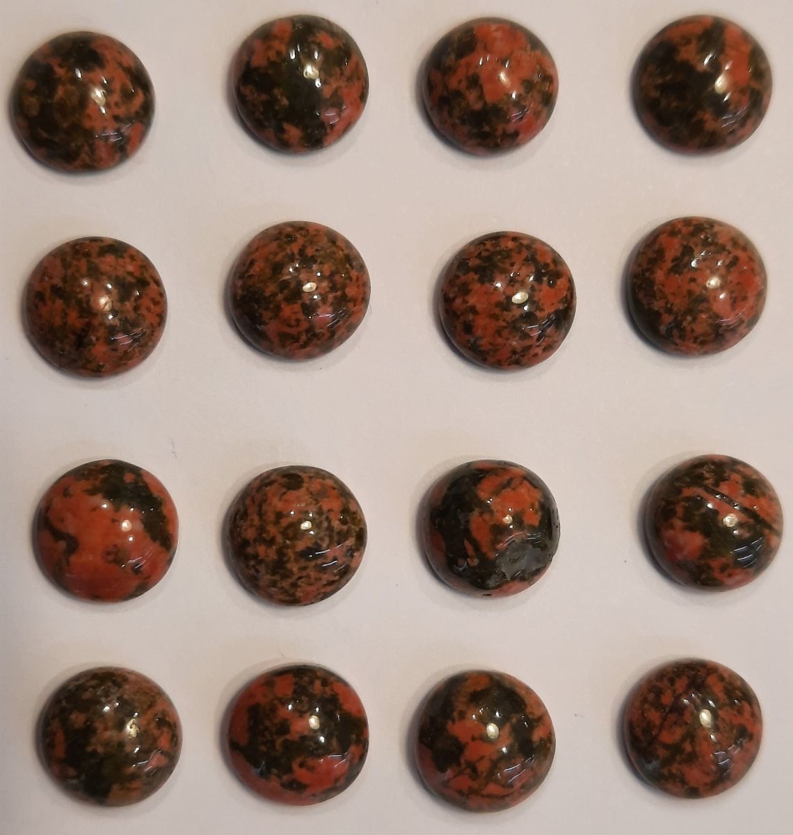 Cabochon, unakitt, 7 mm