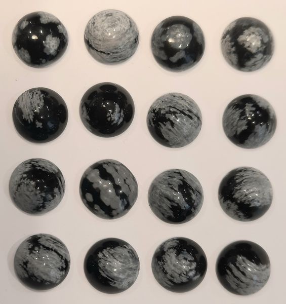 Hovedbilde Cabochon, snøfnuggobsidian, 8 mm