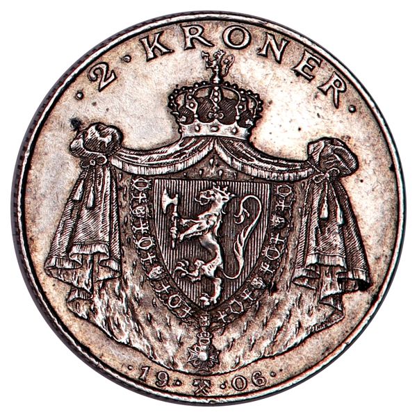 Hovedbilde 2 kroner 1906, Unionsoppløsningen, kv. 1+/01