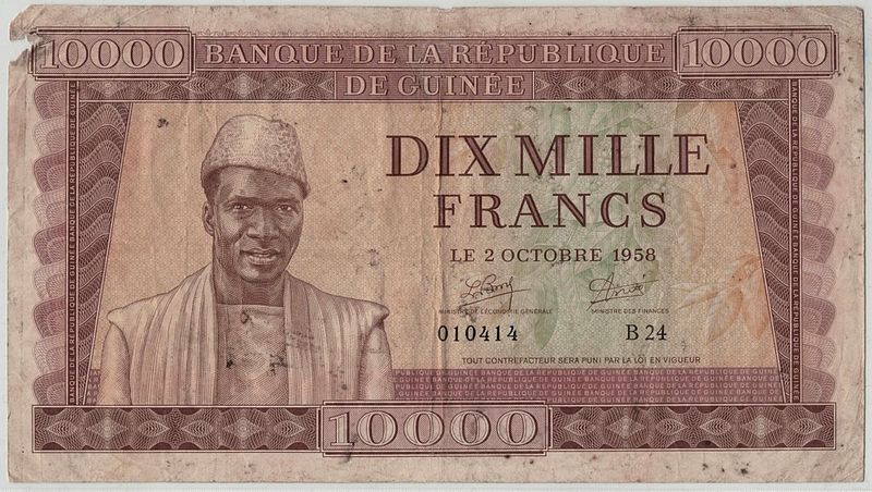 Guinea, 10000 francs 1958