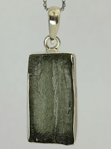 Hovedbilde Moldavitt fra Chlum, Tsjekkia, sølvanheng, 4,17 gram
