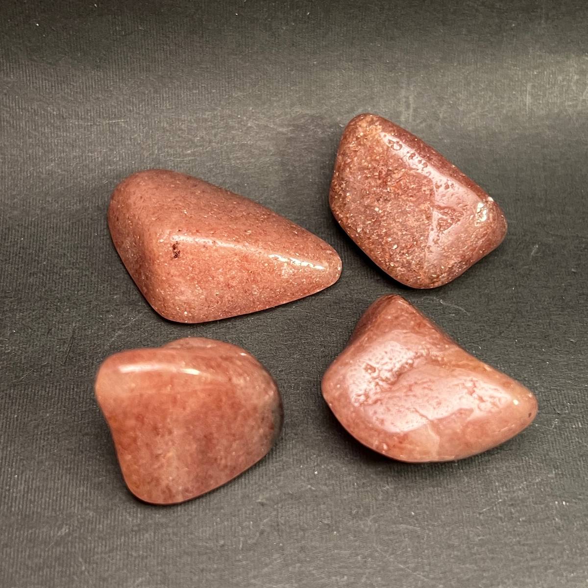 Rød aventurin, tromlet, 2,5 - 3 cm