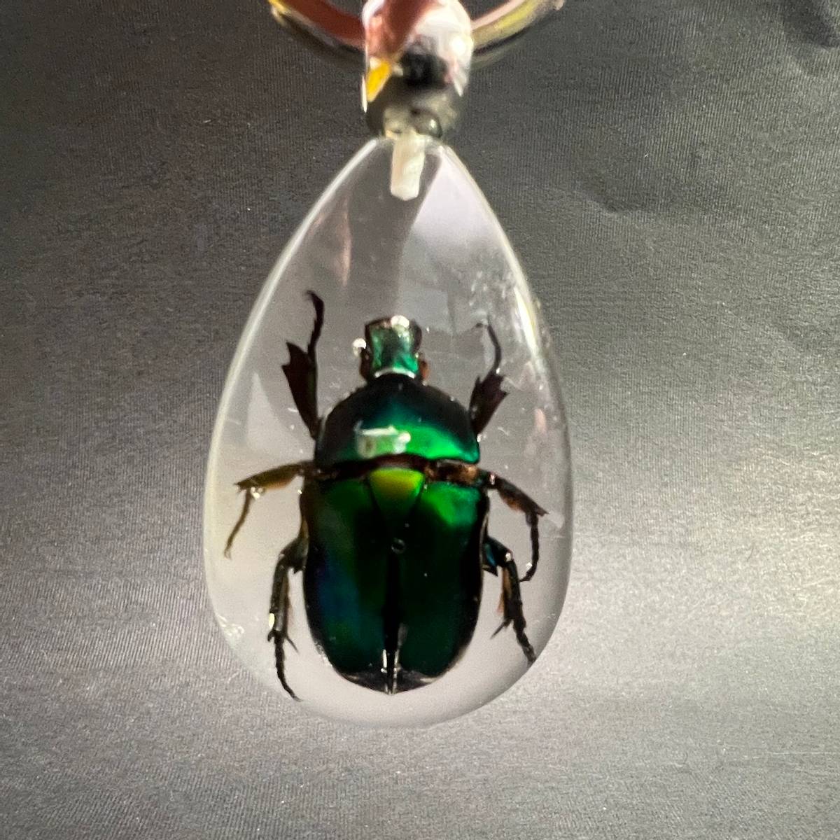 Nøkkelknippe med gullbasse (grønn bille)