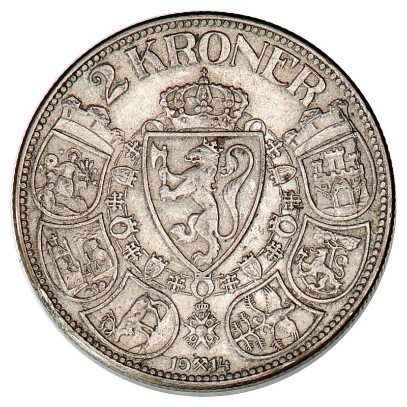 2 kroner 1914, kv. 1+