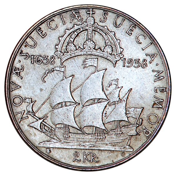 Hovedbilde Sverige, 2 kronor 1938, Delaware