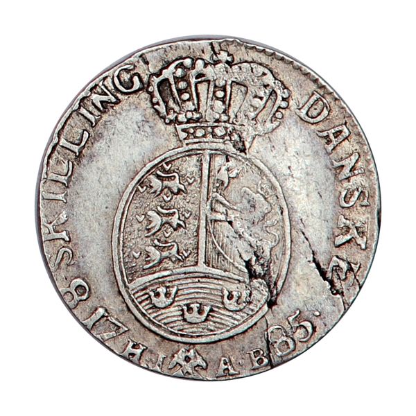 Hovedbilde Christian VII, 8 skilling 1785, kv. 1+