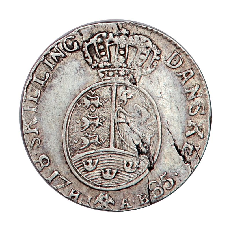 Christian VII, 8 skilling 1785, kv. 1+