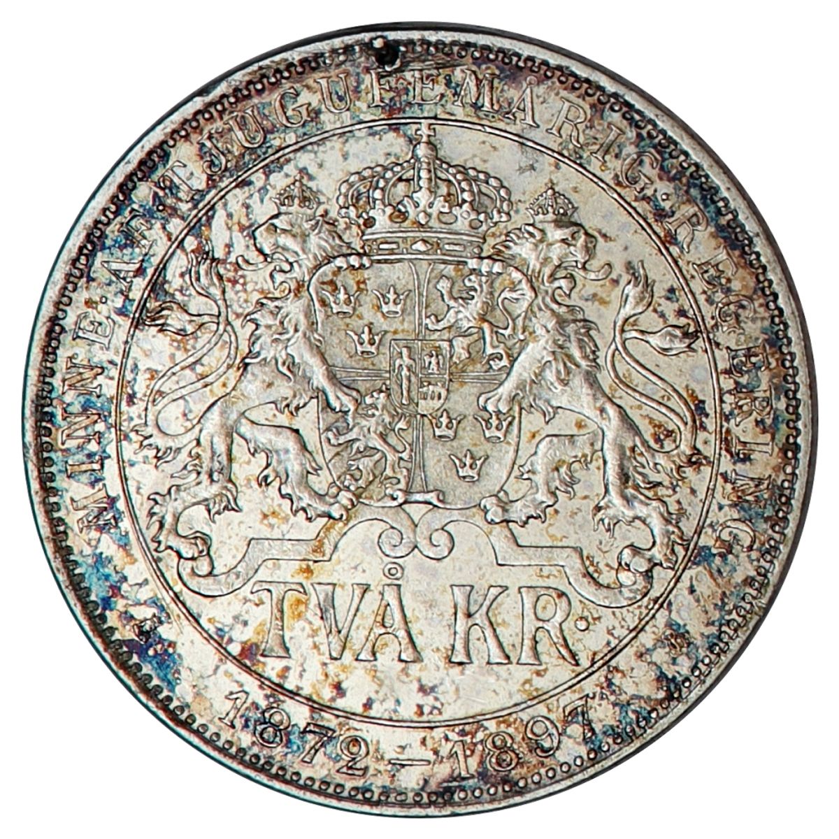 Sverige, 2 kroner 1897, regjeringsjubileum
