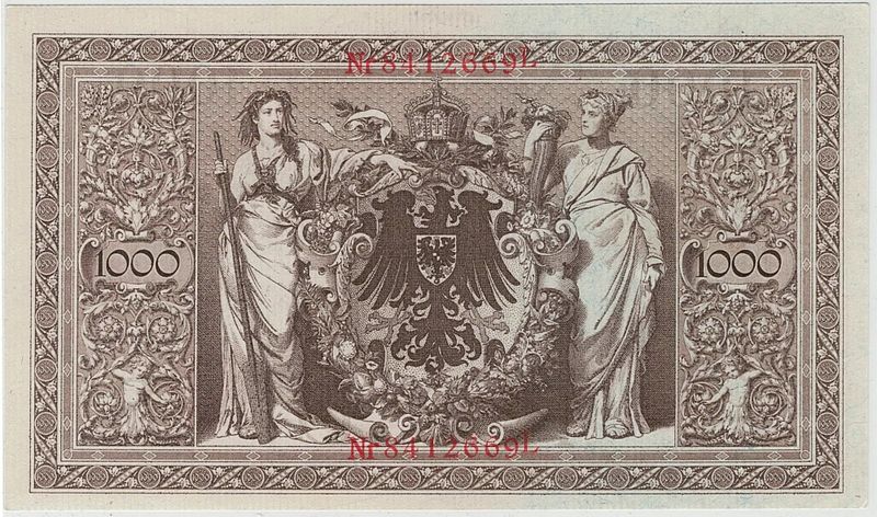 Tyskland, 1000 mark 1910, usirkulert