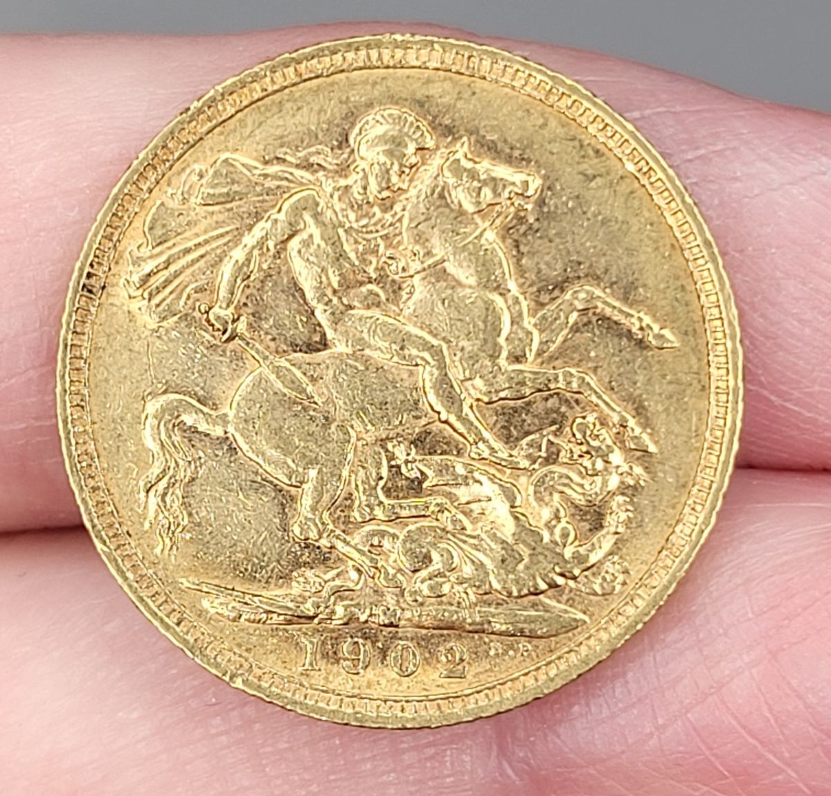 SPOT +5%, Australia, 1 sovereign 1902, 7,32 g gull